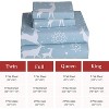 Soft Microfiber Bed Sheet Set with 16in Deep Pocket Fitted Sheet, Flat Sheet & 2 Standard Pillowcases for Christmas Winter Holiday, Blue - 2 of 4