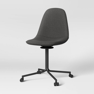 Grey desk discount chair with wheels