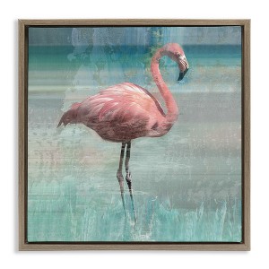 Stupell Industries Layered Flamingo Bird Portrait, 18" x 18" - 1 of 4