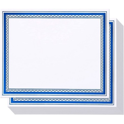 96 Sheets Certificate Paper for Printing with Navy Blue Floral Border for  Graduation Diploma, Achievement Awards (8.5 x 11 In) 