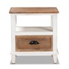 Glynn Wood 1 Drawer Nightstand White/Brown - Baxton Studio - 3 of 4