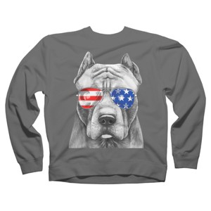 Adult Design By Humans American Pitbull With Sunglasses By Sweatshirt - 1 of 2