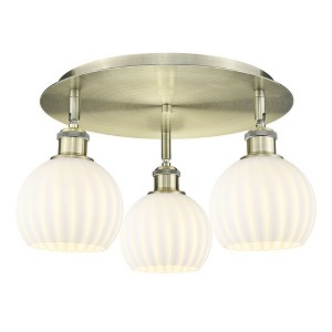 White Venetian - 3 Light Flush Mount In Modern Style-9 Inches Tall and 17.75 Inches Wide - 1 of 1