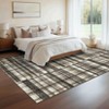 Farmhouse Plaid Area Rugs for Living Room Bedroom, Low Pile Non-Slip Modern Soft Faux Wool Carpet - 2 of 4