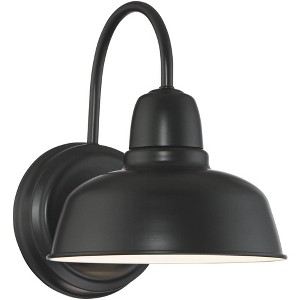 John Timberland Urban Barn Industrial Rustic Wall Light Sconce Black Metal Hardwire 8 1/2" Fixture Gooseneck Arm for Bedroom Bathroom Living Room - 1 of 4