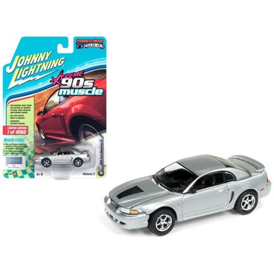 1999 Ford Mustang GT Silver "90's Muscle" Limited Edition to 4,060 pieces 1/64 Diecast Model Car by Johnny Lightning