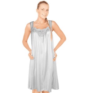 JEFFRICO Womens Sleeveless Nightgowns Sleepwear Soft Pajama Dress Nightshirts - 1 of 4