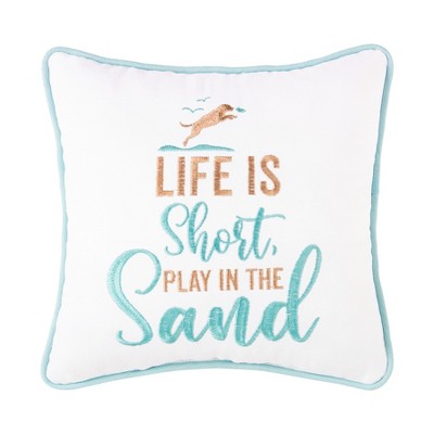 C&F Home 10" x 10" Play In The Sand Embroidered Small Petite Throw Pillow