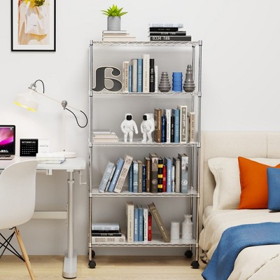 2 Pack 5 Tier Shelf Wire Shelving Unit, NSF Heavy Duty Wire Shelf Metal Large Storage Shelves Height Adjustable Utility