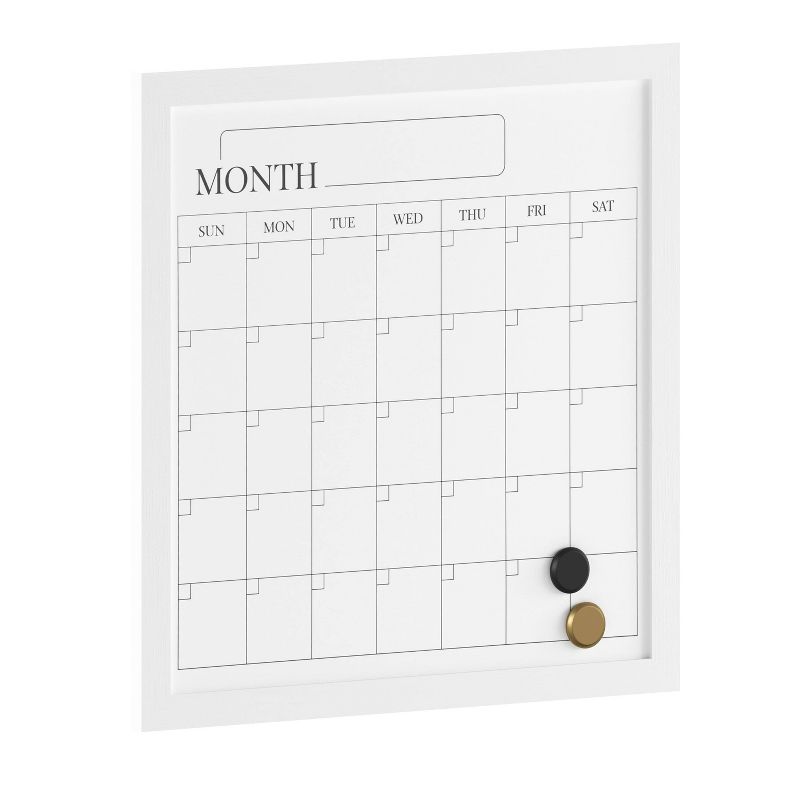 Martha Stewart Magnetic Monthly Calendar Dry Erase Board with White Woodgrain Frame White, 5 of 13