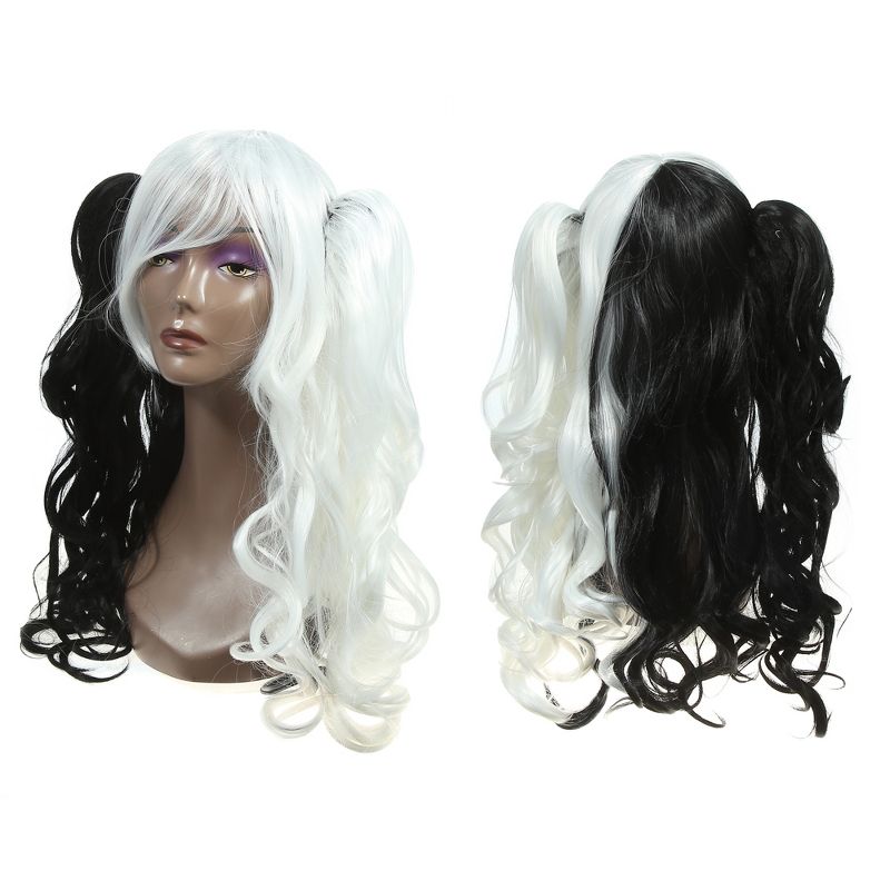 Unique Bargains Curly Wig Human Hair Wigs for Women with Wig Cap Long Hair Synthetic Fibre, 5 of 7