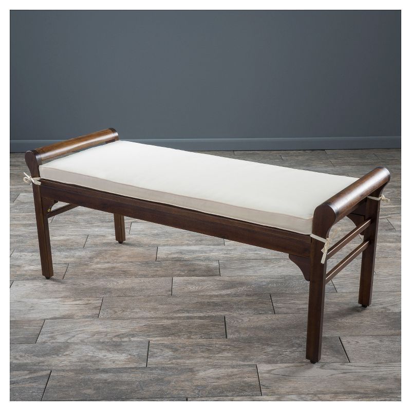 Nelson Wood Bench with Cushion Mahogany - Christopher Knight Home, 4 of 6