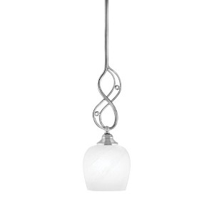 Toltec Lighting Jazz 1 - Light Pendant in  Chrome with 6" White Marble Shade - 1 of 1