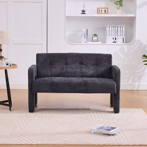 GDFStudio Ines 46.85'' Modern Chenille Upholstered Loveseat Sofa - 1 of 4