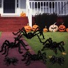 Joyfy 6Pcs Halloween Spider Decoration, Black Hairy Spider Halloween Decorations Outdoor Decor with Red Eyes for Yard Lawn Garden Party Prop - 3 of 4