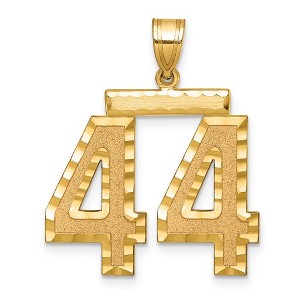 Black Bow Jewelry 14k Yellow Gold, Varsity Collection, Large D/C Pendant Number 44 - 1 of 3