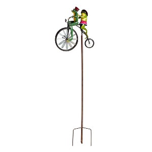 Plow & Hearth Handmade Bicycling Frogs Metal Wind Spinner - 1 of 1