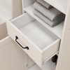 GlasFlength Floor Standing Cabinet With Double Door and Carved Door Design, White, 15.74"*11.8"*64.96" - 4 of 4