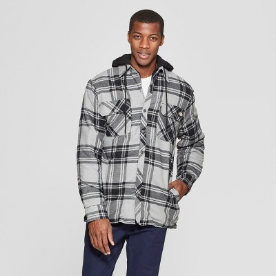 dickies relaxed fit icon hooded quilted shirt jacket