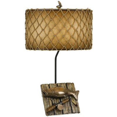 Cal Lighting 150W Fishing Resin Table Lamp - Cast Bronze