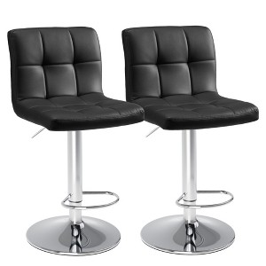 Grungis PU Leather Bar Stools Set of 4,Counter Stools with Metal Legs and Footrest,Armless Dining Chairs for Kitchen - 1 of 4