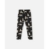 Deux par Deux Girl Printed Jersey Leggings Black with Dalmatians - 3 of 4