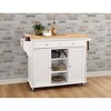 Multi-Storage Kitchen Cart with Wooden Top, Drawers, Shelves, Caster Wheels, Spice Rack & Towel Bar ¨C 39"x18", Natural Finish - 2 of 4