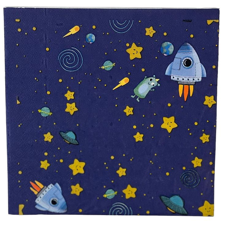 Anna + Pookie Boy Astronaut Disposable Paper Party Napkins 20 Ct., 1 of 4