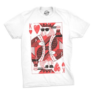 Mens King Of Hearts T shirt Cool Vintage Graphic Novelty Retro Tee for Guys - Crazy Dog Men's T Shirt - 1 of 4