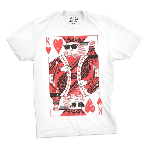 Mens King Of Hearts T shirt Cool Vintage Graphic Novelty Retro Tee for Guys - Crazy Dog Men's T Shirt - image 1 of 4