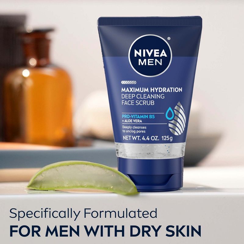 NIVEA Men Maximum Hydration Deep Cleaning Face Scrub with Aloe Vera - 4.4oz, 6 of 15