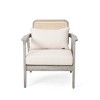Chic Crate - Acacia Wood Patio Chair - 400lb Capacity w/ Weatherproof Plush Cushion - Deep Seating for Porch/Garden/Backyard - Slate & Cream - 4 of 4