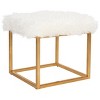 Rowan Contemporary Glam Faux Sheepkin Square Ottoman  - Safavieh - image 3 of 4