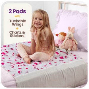 IMPROVIA® Toddler Bed Wetting Pad, Washable, waterproof, ultra-absorbent, non-slip underpad with tuckable wings for kids & potty training. - 1 of 4