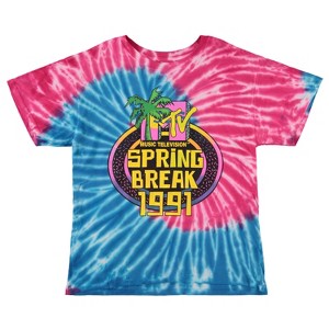 Mens MTV Tie Dye Shirt - #TBT Mens 1980's 1990's Music Television Clothing - Classic I Want My MTV T-Shirt (Spring Break, X-Large) - 1 of 4