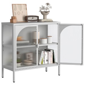NicBex Sideboard Cabinet with Adjustable Shelves Modern Boho Buffet Storage Cabinet with 2 Glass Doors  for Entryway,Living Room - 1 of 4