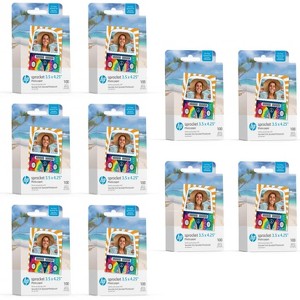 HP Sprocket 3.5" x 4.25" Sticky-Backed Zink Photo Paper, Compatible w/Photobooth - 1 of 4
