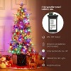 4.5FT Christmas Tree Faux Fros with Potted Base, Bi-Color 8-Mode and 108 LED Lights, Artificial Cedar for Entrances, Home Holiday Decor, Green - 3 of 4