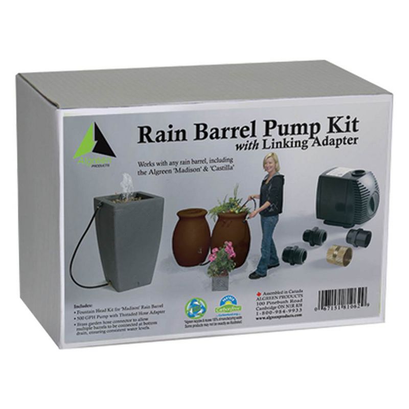Algreen Rain Water Collection Barrel Drum 500GPH Garden Watering System Pump, 3 of 5