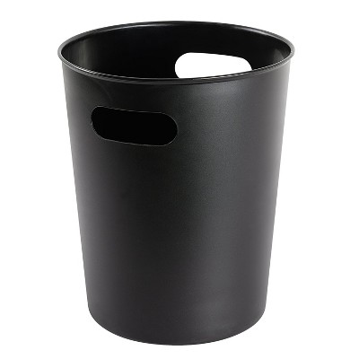 LunaLulinlk Black Basic Plastic 2.64 Gallon Wastepaper Basket for Bathroom, Bedroom or Office