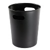 LunaLulinlk Black Basic Plastic 2.64 Gallon Wastepaper Basket 4 Pack for Bathroom, Bedroom or Office - 3 of 4