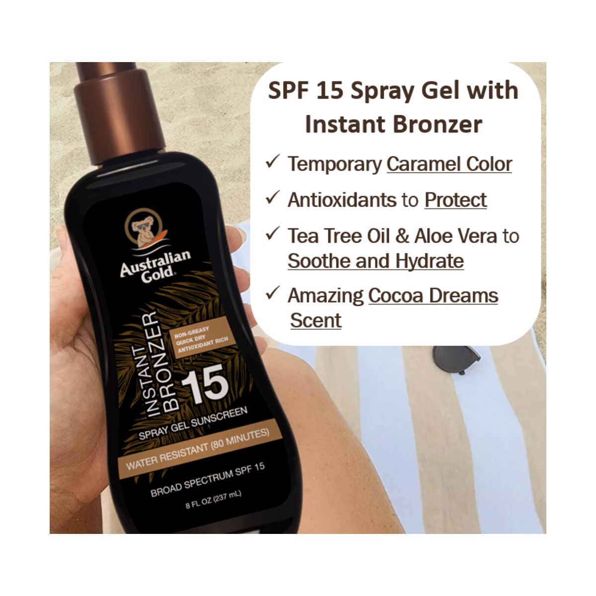 Australian Gold Sunscreen Spray Gel with Instant Bronzer - 8 fl oz - thumbnail 9