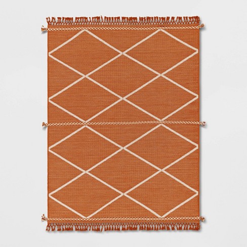 Braided Outdoor Rug With Fringe Neutral/ivory - Threshold