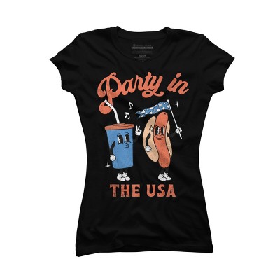 Junior's Design By Humans Party In The USA, 4th of July By T-Shirt