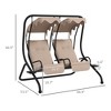 Aghana Digitals 2-Seater Beige Outdoor Swing with Canopy, UV & Water-Resistant, Steel Frame, Cup - 3 of 4
