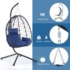 Okak Stylish Patio Swing Chair with Stand,Durable Hammock Swing Chair with Cushion,Outdoor Hanging Swing Chair for Porch,Backyard,Garden,Navy Blue - 4 of 4