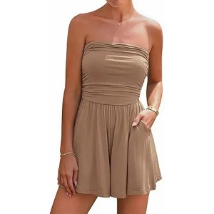 LEVEN SIXTEEN Women'S Strapless Tube Romper - 1 of 3