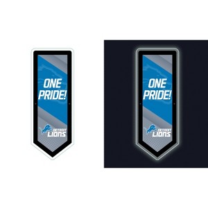 Evergreen Ultra-Thin Glazelight LED Wall Decor, Pennant, Detroit Lions- 9 x 23 Inches Made In USA - 1 of 4