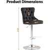 Jojoka black Modern Swivel Bar Stools Set of 2, Height Bar Stools Swivel Barstools - 3 of 4