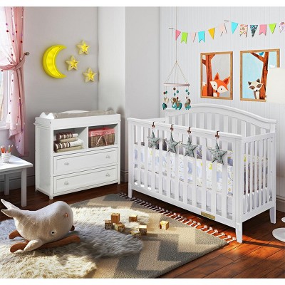 AFG Baby Furniture Alice Convertible Crib w/ Toddler Rail White